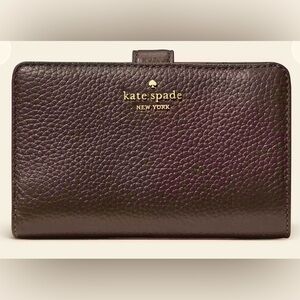 Kate Spade Dark Brown Pebble Leather Lena Wallet